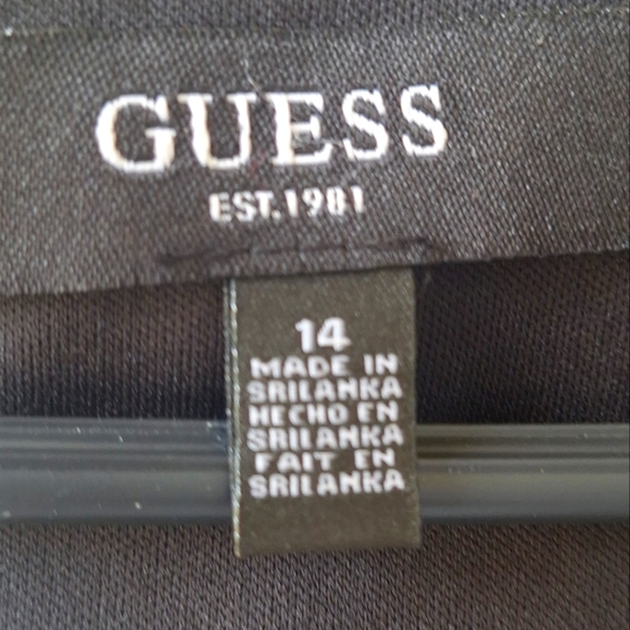 Guess 1981 Black Scuba Crepe Sweetheart Neck Sheath Womens Dress Size 14 - Picture 8 of 8